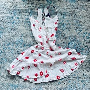 Lipstick Print Wrap Dress